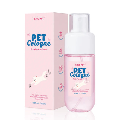 GJYC PET Dog Detangler & Dematting Liquid Spray - Leave-In Conditioner with Classic Powdery Scent, Natural Ingredients, Coconut Oil, Jojoba Oil, Squalane, Gentle & Safe for Puppies, No Sticky Residue, 3.38 Fl.Oz, 36 Months Shelf Life, Gentle and Safe For,