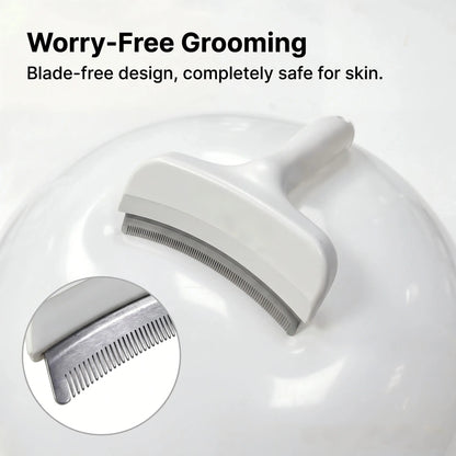 Professional Pet Deshedding Brush - Compact Undercoat Rake with Dense Teeth, Gentle on Skin, Premium Plastic Tool for Long-Hair Dogs & Cats, Fast Fur Removal, Dematting, Easy Daily Clean