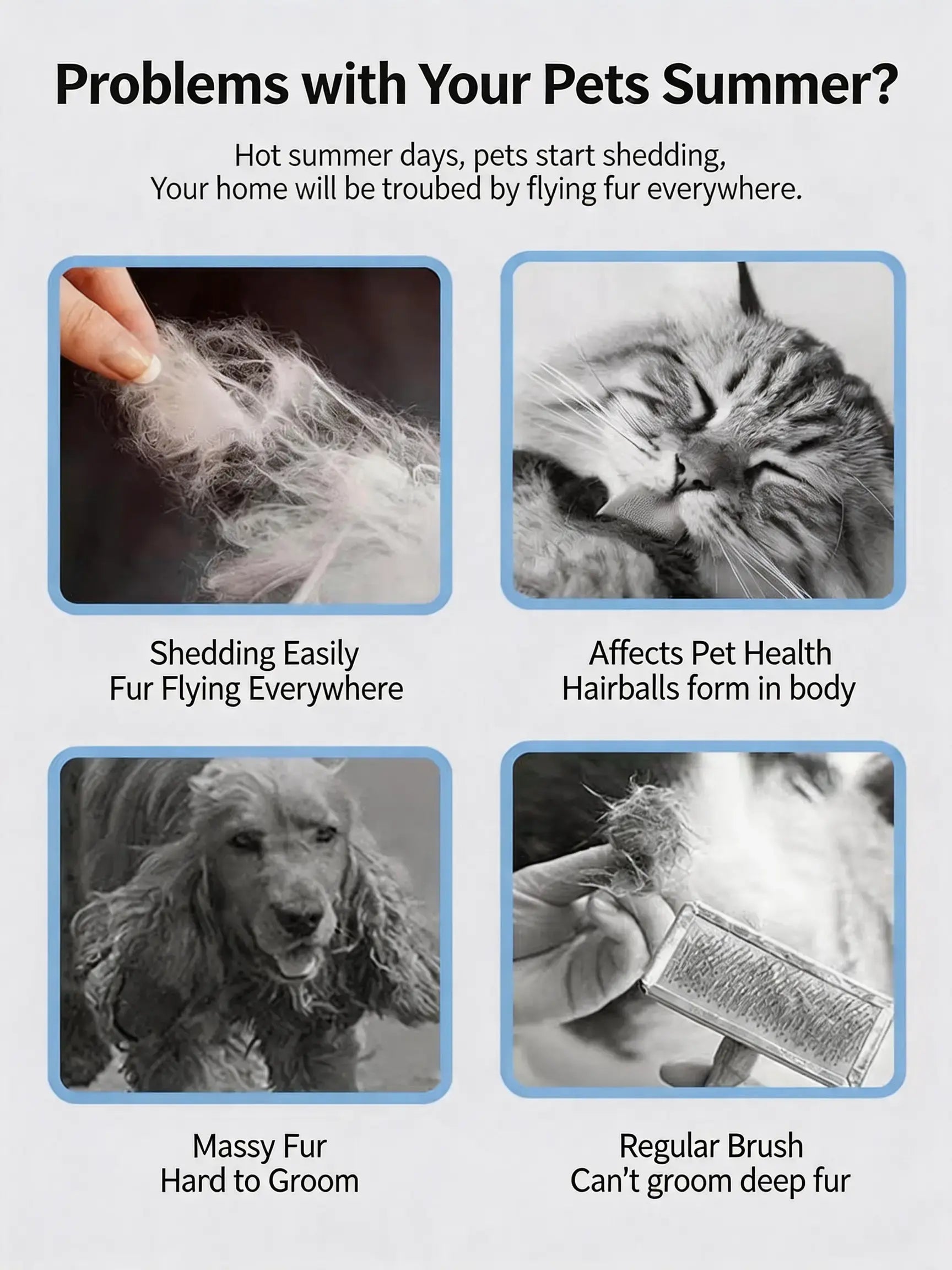 Professional Pet Deshedding Brush - Compact Undercoat Rake with Dense Teeth, Gentle on Skin, Premium Plastic Tool for Long-Hair Dogs & Cats, Fast Fur Removal, Dematting, Easy Daily Clean