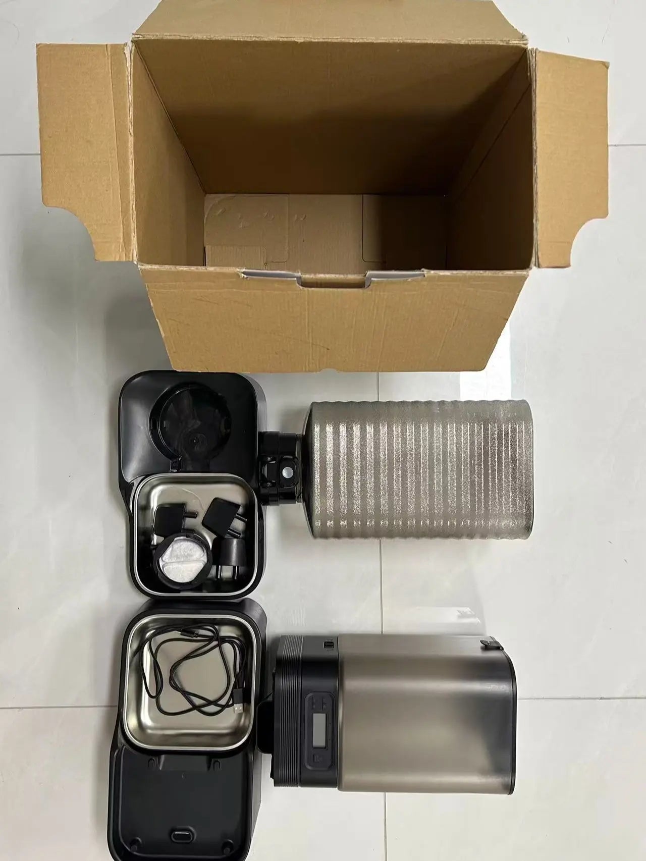 Automatic Pet Feeder & Water Dispenser Combo, 7L Timed Food Dispenser + 8L Gravity Waterer with Stainless Steel Bowls, Raised Anti-Strain Base, up to 6 Programmable Meals, Battery & Plug-In Dual Power for Cats & Small Dogs