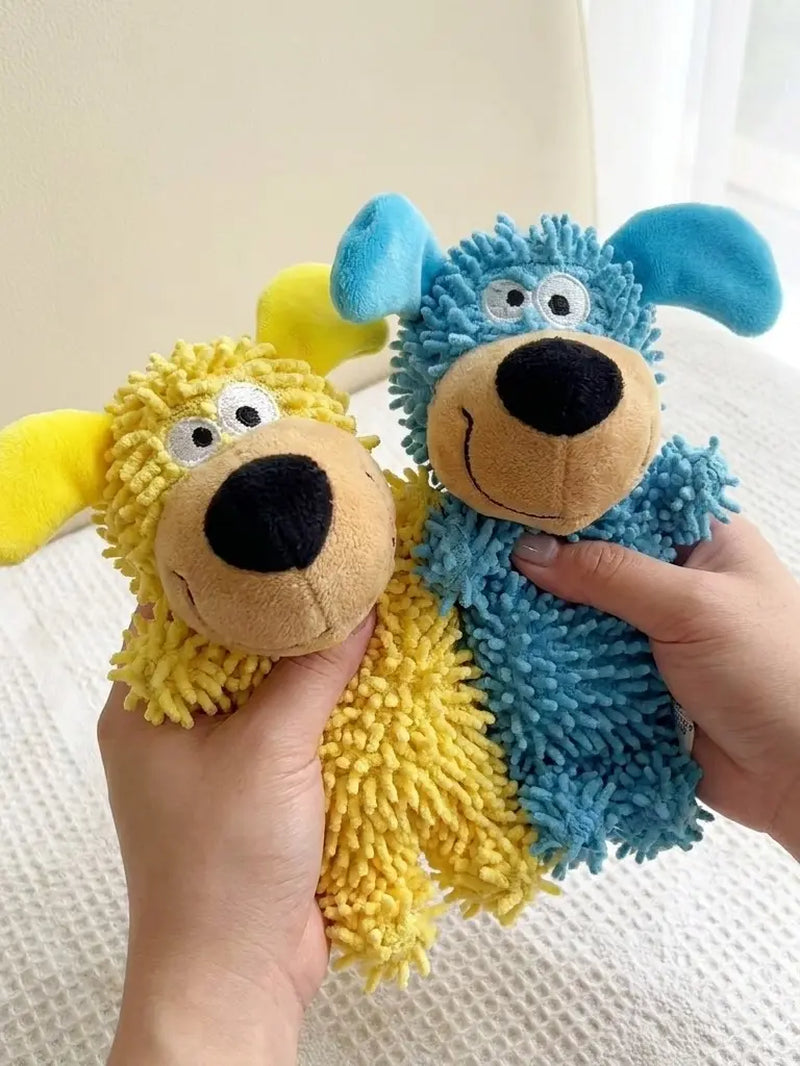 Interactive Plush Dog Toy - Squeaky Puppy Shape Chew Toy for Small and Medium Dogs, Ideal for Play, Fetch, and Teething