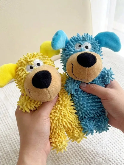 Interactive Plush Dog Toy - Squeaky Puppy Shape Chew Toy for Small and Medium Dogs, Ideal for Play, Fetch, and Teething