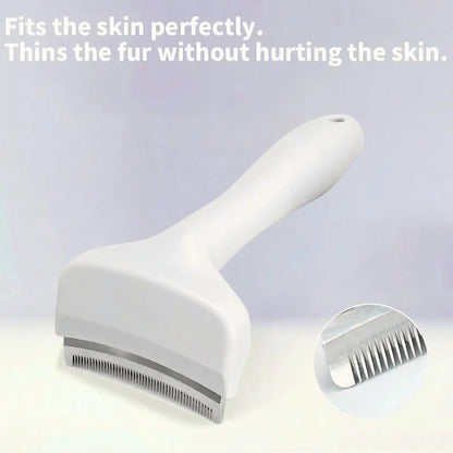 Professional Pet Deshedding Brush - Compact Undercoat Rake with Dense Teeth, Gentle on Skin, Premium Plastic Tool for Long-Hair Dogs & Cats, Fast Fur Removal, Dematting, Easy Daily Clean
