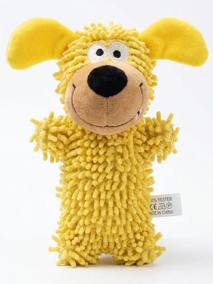 Interactive Plush Dog Toy - Squeaky Puppy Shape Chew Toy for Small and Medium Dogs, Ideal for Play, Fetch, and Teething
