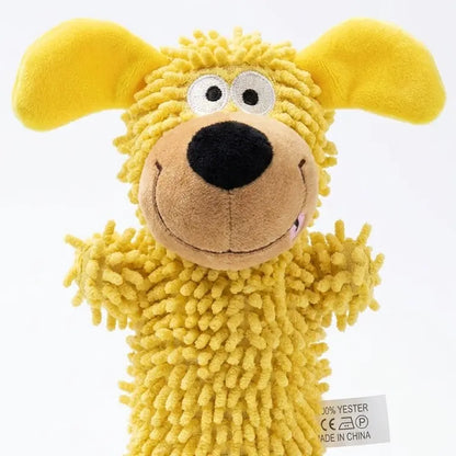 Interactive Plush Dog Toy - Squeaky Puppy Shape Chew Toy for Small and Medium Dogs, Ideal for Play, Fetch, and Teething