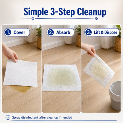 L&W BROS. Pet Absorbent Sheets - Advanced Quick Absorbent Paper Towels for Effective Dog Urine Stain and Odor Removal